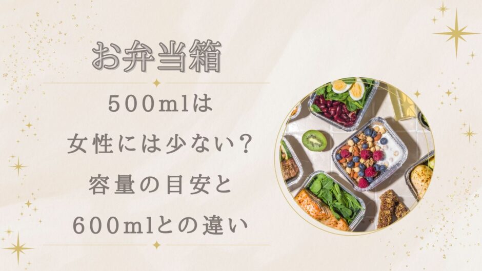 お弁当箱500mlは女性には少ない？容量の目安と600mlとの違い